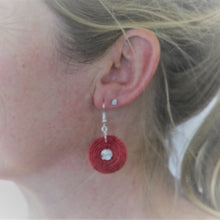 Load image into Gallery viewer, Tintsaba Large Spiral earring in red